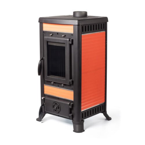 Klemens red cast iron wood stove (1)